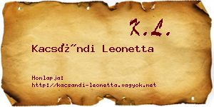 Kacsándi Leonetta névjegykártya