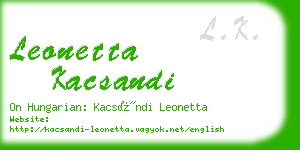 leonetta kacsandi business card